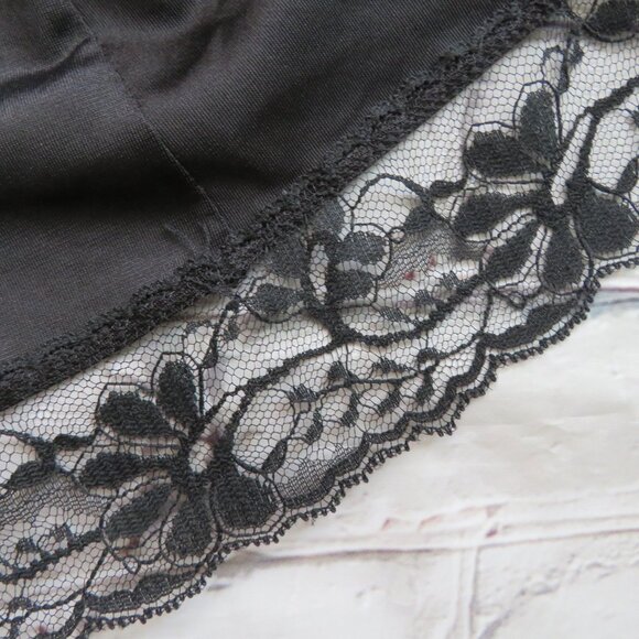 Vintage Black Full Slip With Lace Size 38 - Picture 7 of 9